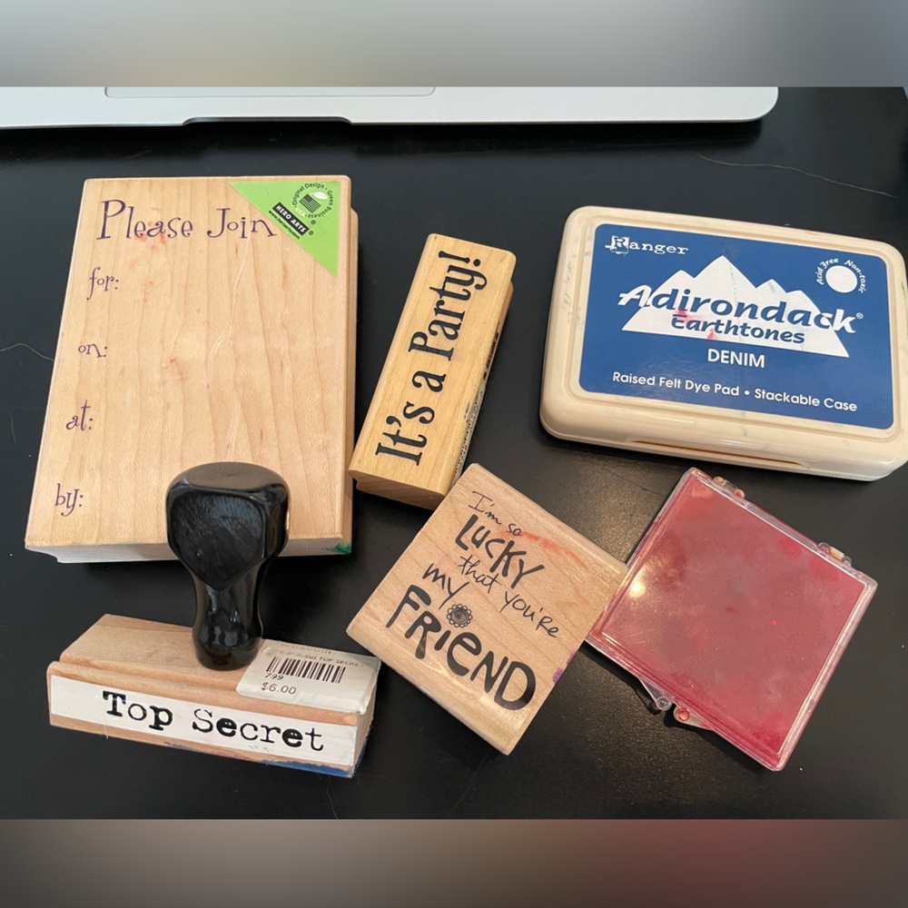 Stamp - make your own Party Invite Set sold in a Green rubber storage case